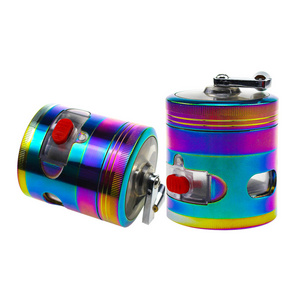 Free Sample Smoking Accessories Grinder Hand Metal Herb Rainbow Tobacco Grinder Dry Herb Hand Grinder