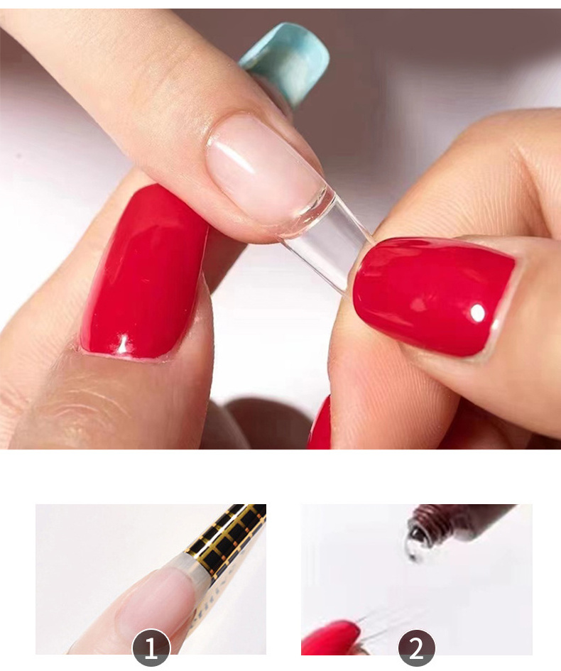 Long Lasting Super Strong Adhesive Gel Custom Logo Solid Nail Tips Glue Gel Nail Art Glue for Press on Nails