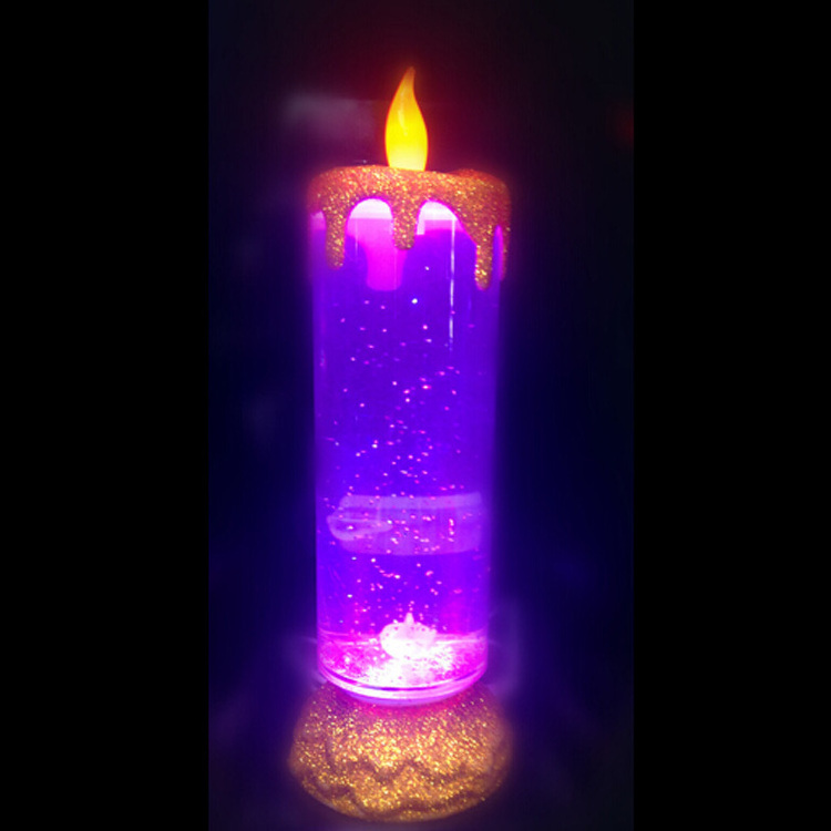 LED Glitter Flameless Snow Globe White Colorful Candle Light USB Candle Light Battery Operated LED Candle Light