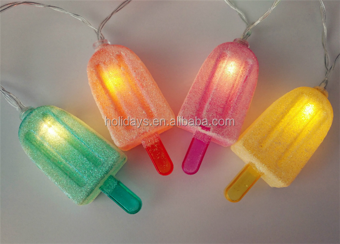 LED Popsicle Battery Operated String Lights - 10 pcs Set String Hanging Light Decorations