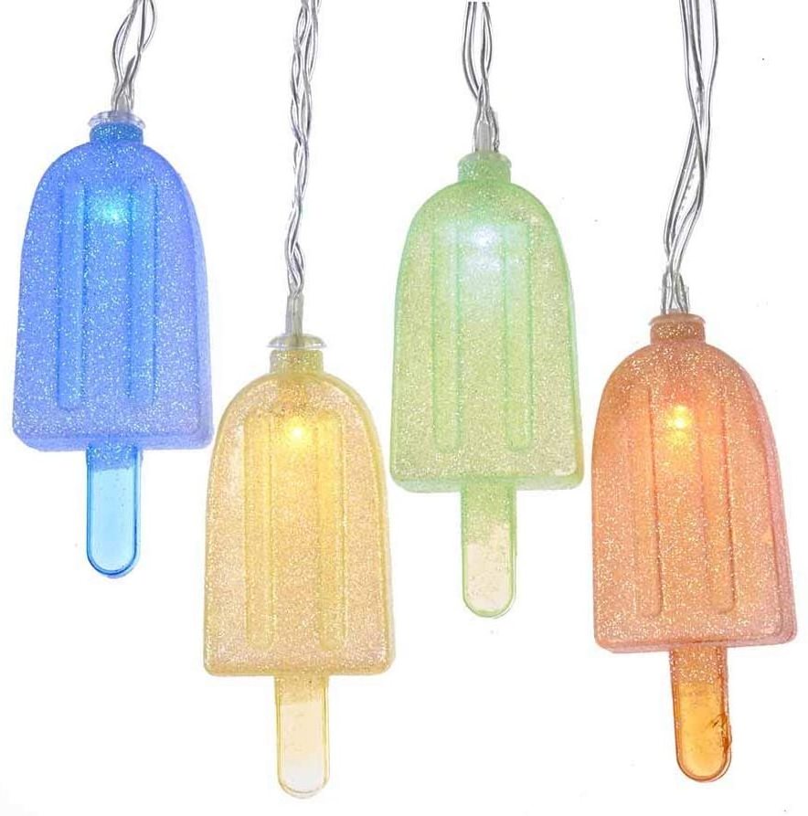 LED Popsicle Battery Operated String Lights - 10 pcs Set String Hanging Light Decorations