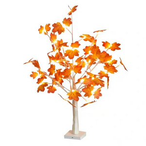 LED Lighted Tabletop Fall Maple Tree Warm White LED Lights