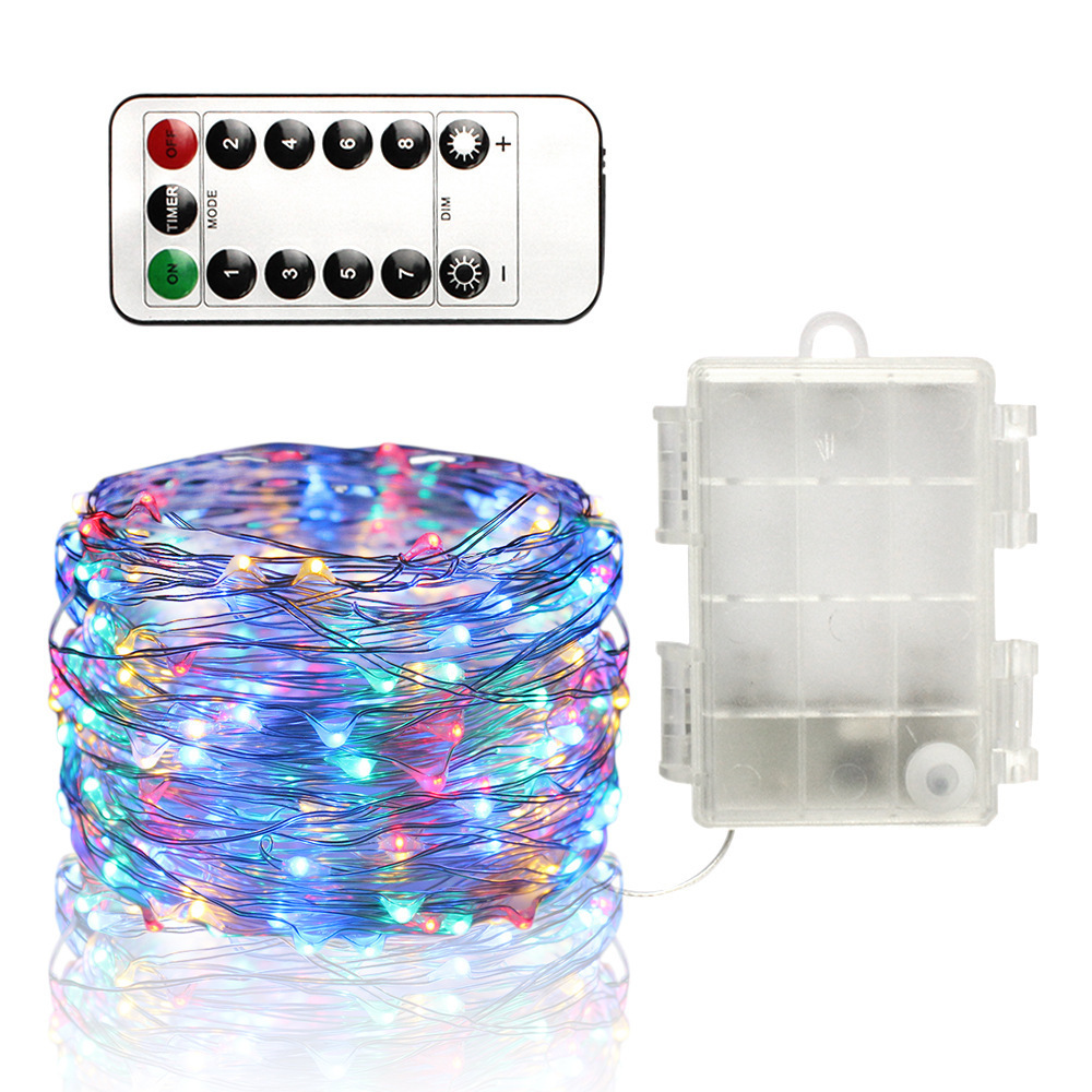 Battery Operated Waterproof Fairy String Lights with Remote Control Timer 8 Modes 33ft Copper Wire Christmas Lights