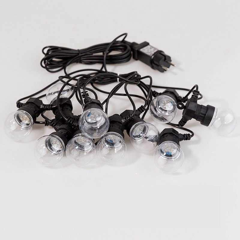 Waterproof 10M 20 LED Bulb String Lights Connectable Plug-In for Outdoor Valentine Party Wedding Christmas Holiday Decoration