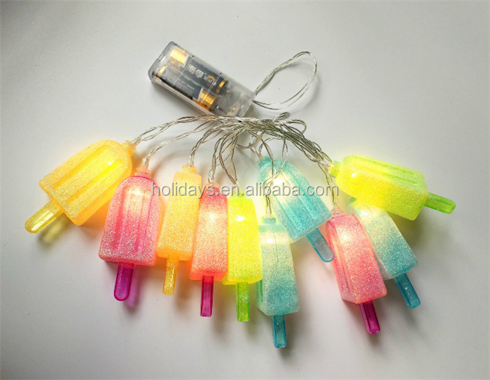 LED Popsicle Battery Operated String Lights - 10 pcs Set String Hanging Light Decorations