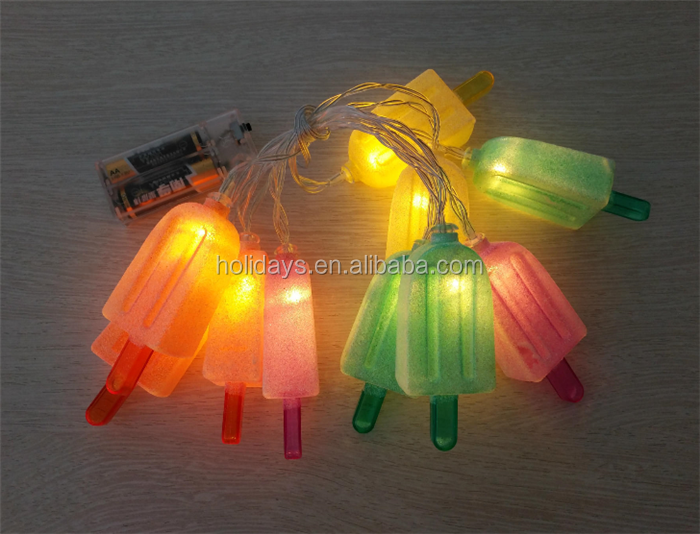 LED Popsicle Battery Operated String Lights - 10 pcs Set String Hanging Light Decorations