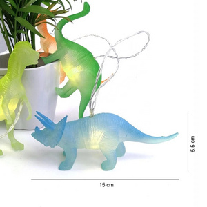 Coloured Dinosaur String Lights with 10 Warm white LEDs,Battery operated Dino LED Fairy Lights