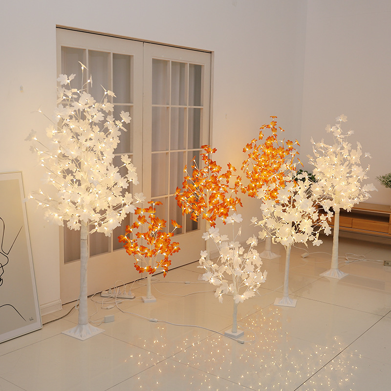 LED Lighted Tabletop Fall Maple Tree Warm White LED Lights