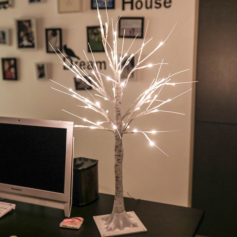 Prelit Birch Tree Light Silver Twig Warm White White Branches Home Festival Party Christmas Indoor and Outdoor Use