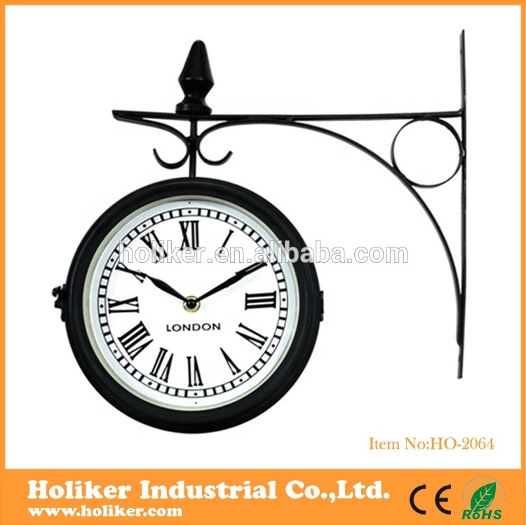 good price double sides garden decor hanging clock outside clock double sided wall clocks