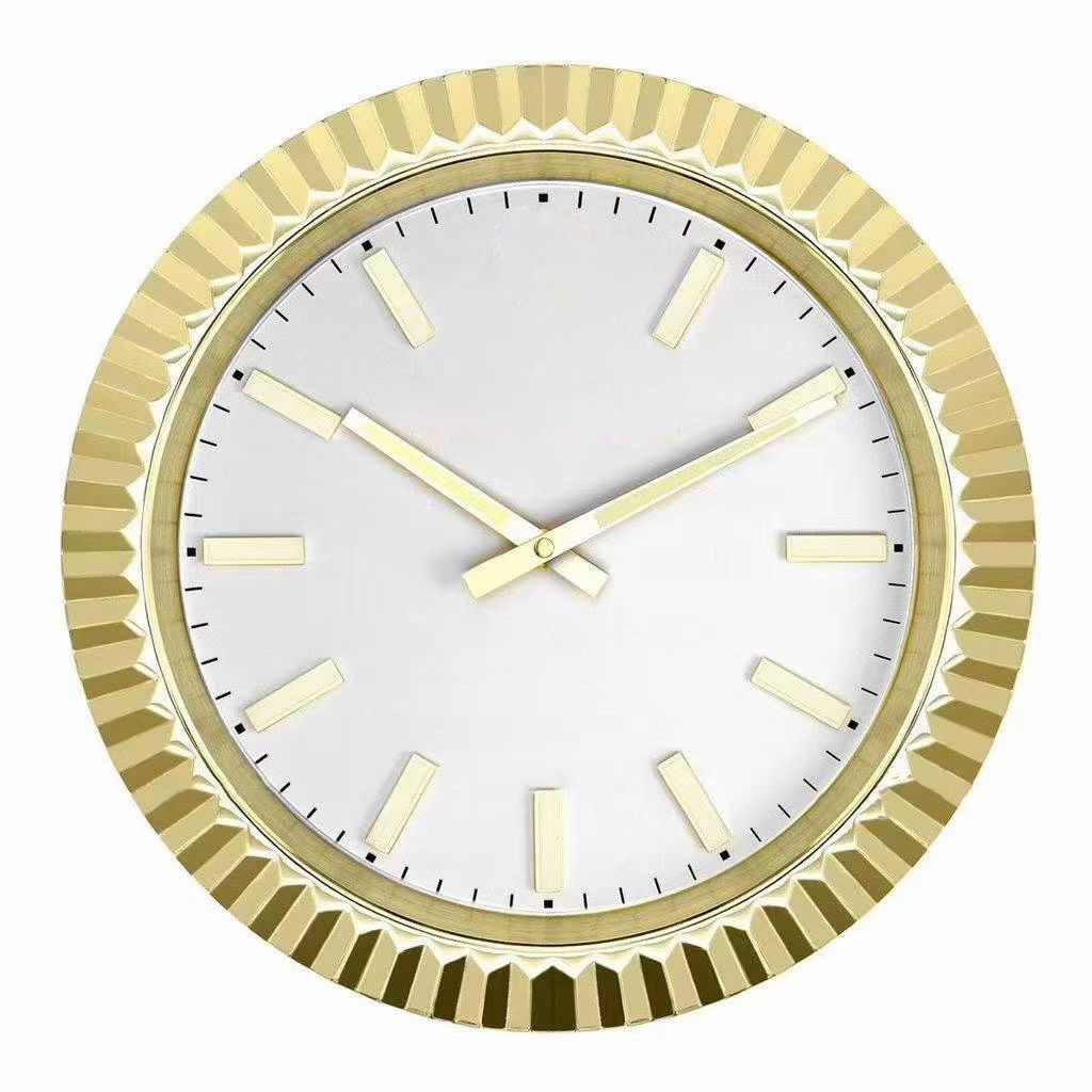 minimum order quantity stainless steel high quality luminous luxury roles wall clock with date display rolax