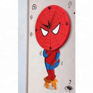 spider man shape wall sticker 3d clock for kids room decor