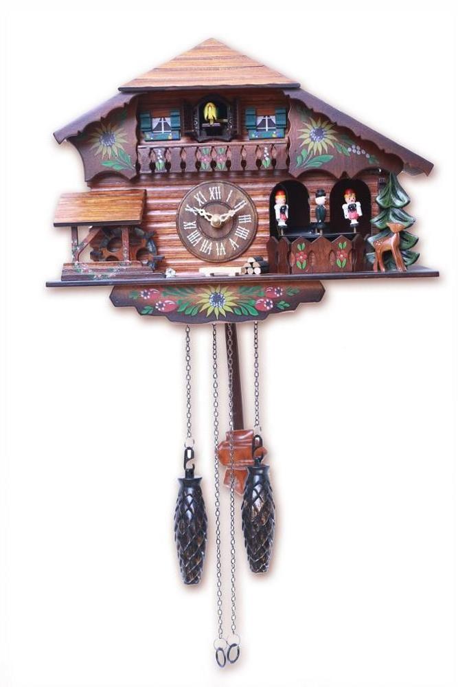 Popular best selling classical bird sound wooden cuckoo wall clock