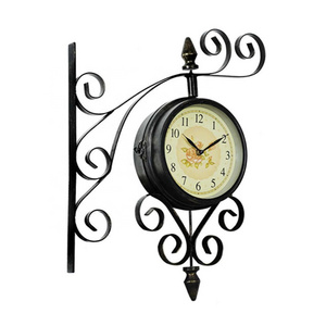 good price double sides garden decor hanging clock outside clock double sided wall clocks