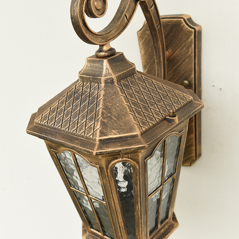 Aged Bronze Lantern Frosted Glass Wall Lamp Outdoor Wall Mount Traditional  Wall Lighting for Front Door Porch Doorway Garage