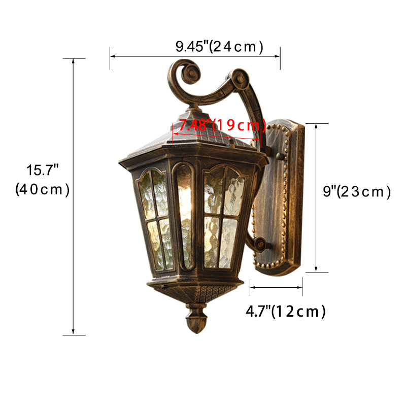 Aged Bronze Lantern Frosted Glass Wall Lamp Outdoor Wall Mount Traditional  Wall Lighting for Front Door Porch Doorway Garage