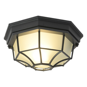 Outdoor Fixtures Octagon Surface Mounted bulkhead light Traditional Aluminum Black Ceiling Light for Home Corridor Ceiling Lamp