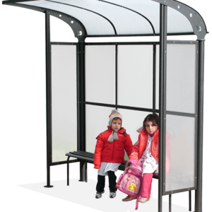 Modern school bus shelter for urban furniture