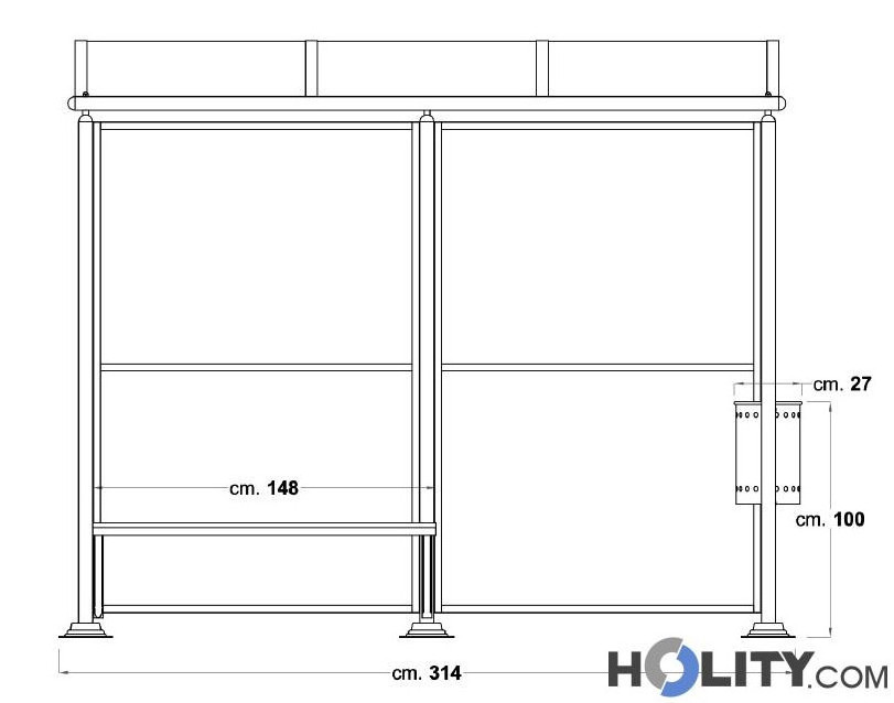 Italian design bus stop Shelter for street furniture