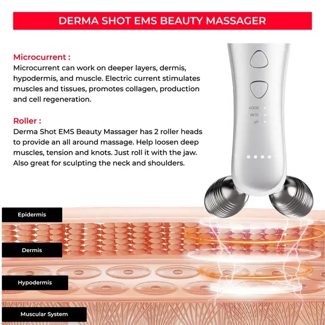 Popular Korean Skin Surface For Face & Body  Neck Jowls Jawlines Cheeks Forehead 3d Massage Facial Face Massager Roller