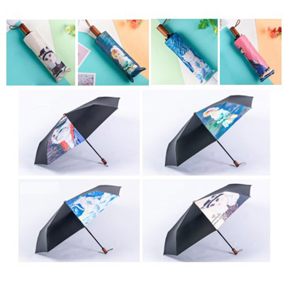 60CM*8K Waterproof Windproof Rain Gift Custom Straight Golf Promotion 190T Touches Plain Black Tape Umbrella With Logo Printing