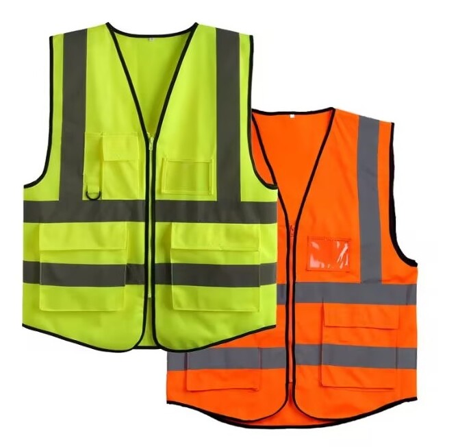 Hi-Vis Safety Vest High Visibility Waistcoat with Phone & ID Pocket Clothes Safety Jacket for Men