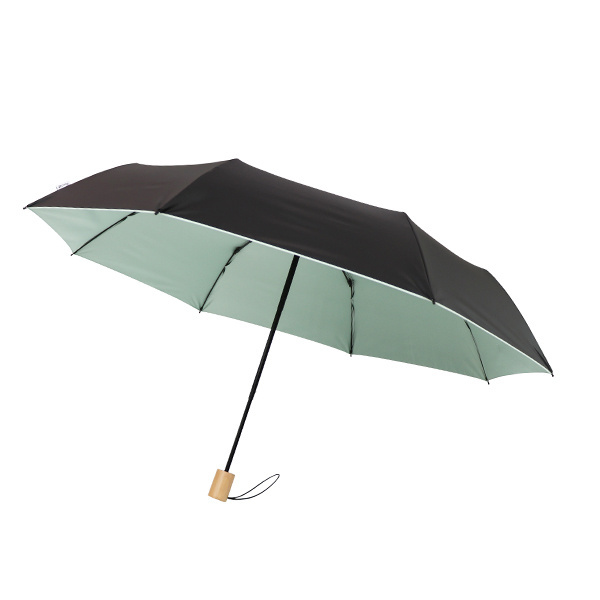 55cm*8K Three-Fold Safe Hand Open 190 hit plain black tape, full shading Sun and Rain Umbrella