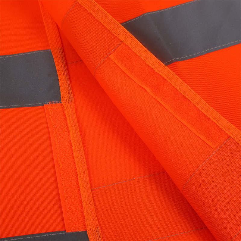 Wholesale Class 2 Hi-viz Security Uniform Reflector Tape Orange Safety Reflective Vest with Logo