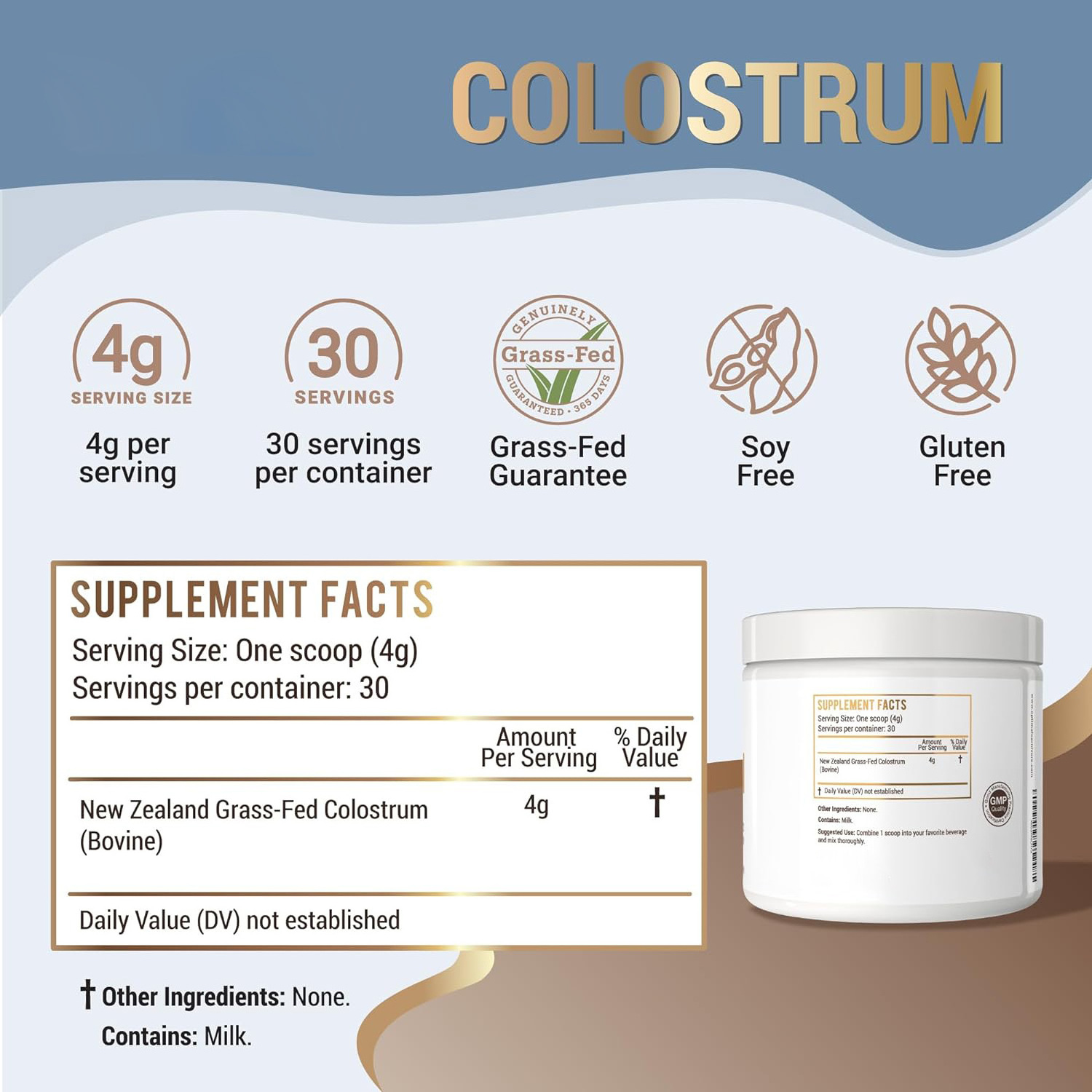 Pure Bovine Colostrum Powder Health Supplement Colostrum Milk Powder Colostrum Powder for Gut Health