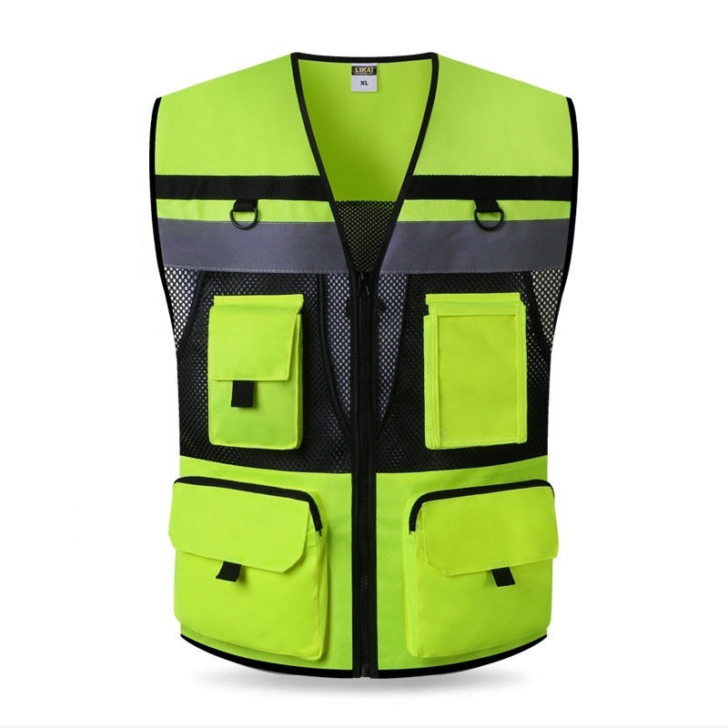 Hi Vis Safety Vest Orange Reflective Work Vest for Warehouse Construction Supervisor Working Clothes