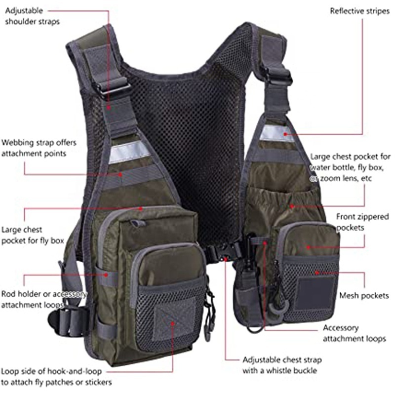 Ultra Lightweight Fly Fishing Utility Vest for Men and Women Portable Chest Pack One Size Fits Most