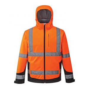 OEM Factory Men's Hi Vis SoftShell Two Tone Saftey Reflective Fleece Lined Workwear Jacket