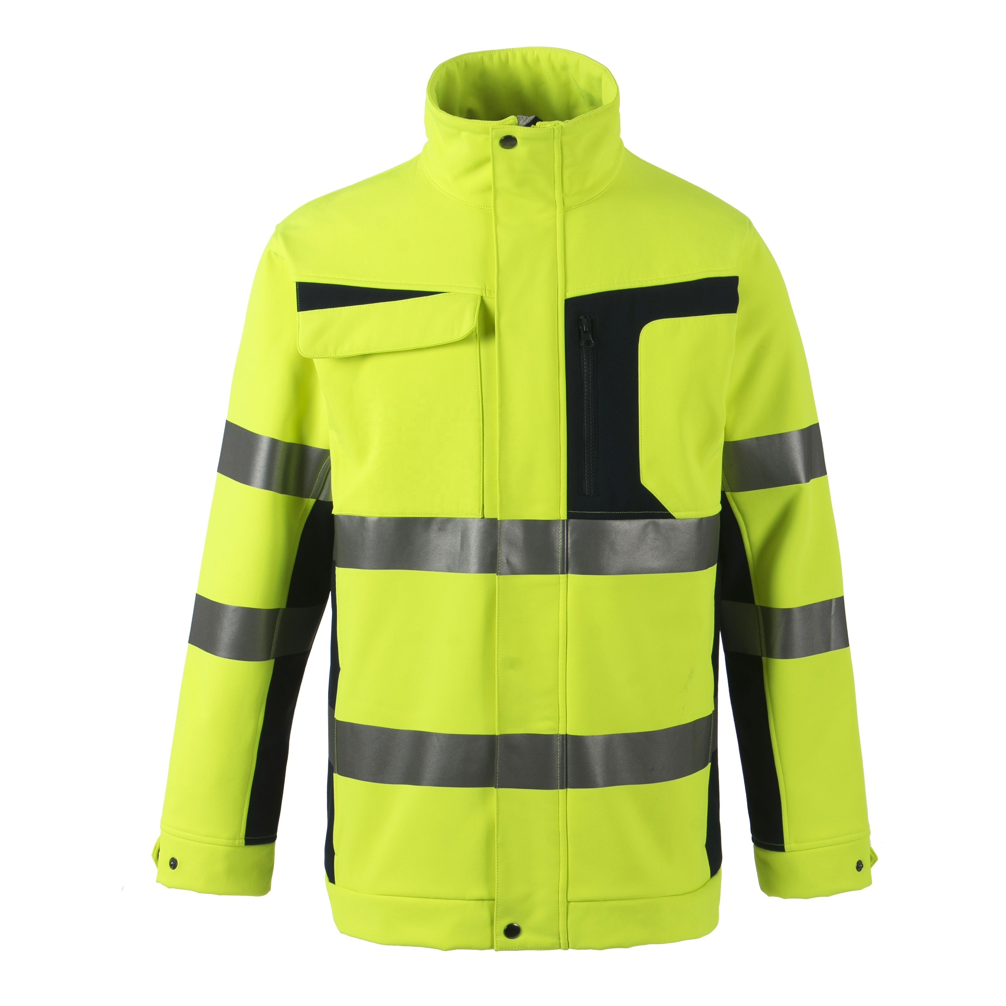 En20471 Hi Viz Workwear Reflective Softshell Jacket for Worker Keep Safety