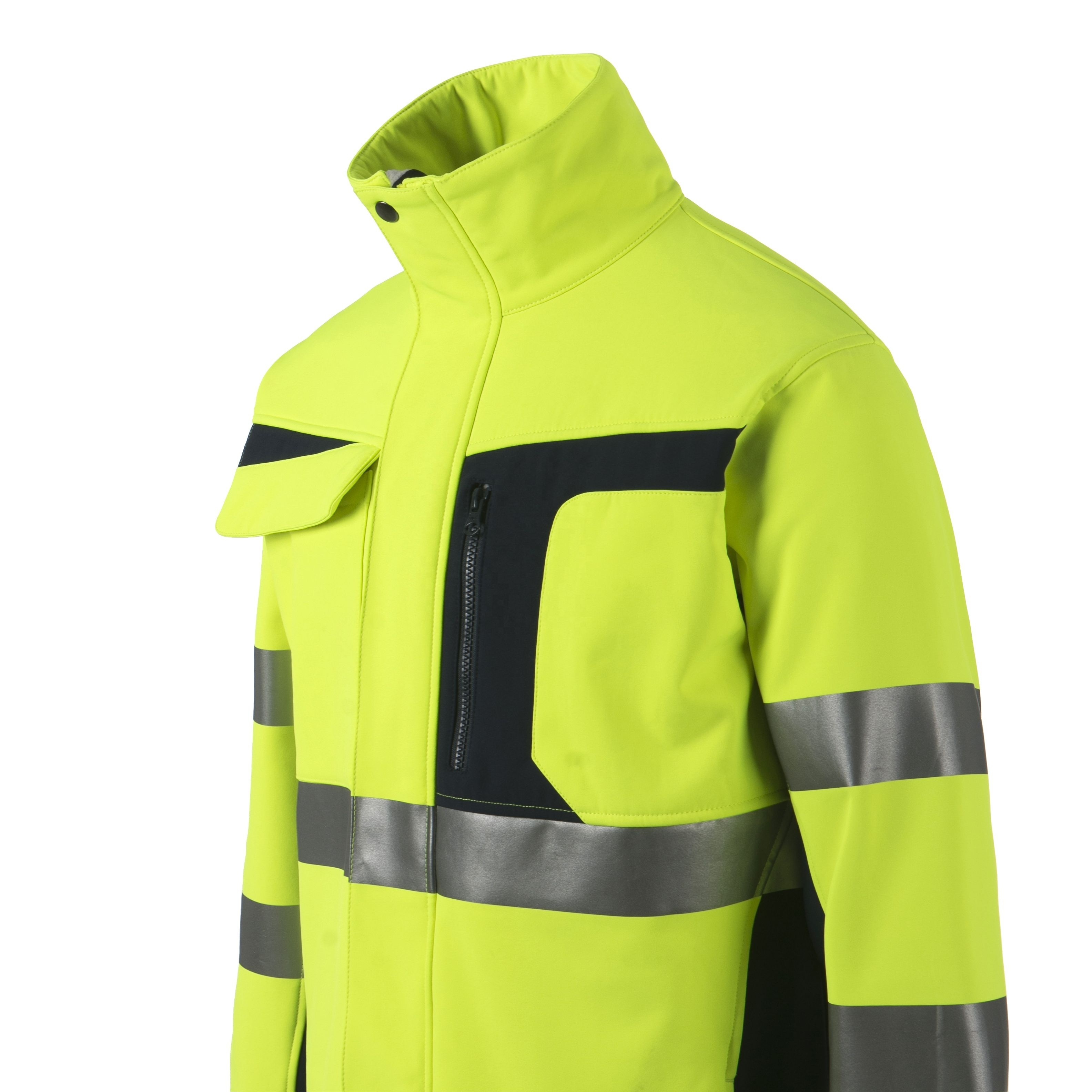 En20471 Hi Viz Workwear Reflective Softshell Jacket for Worker Keep Safety