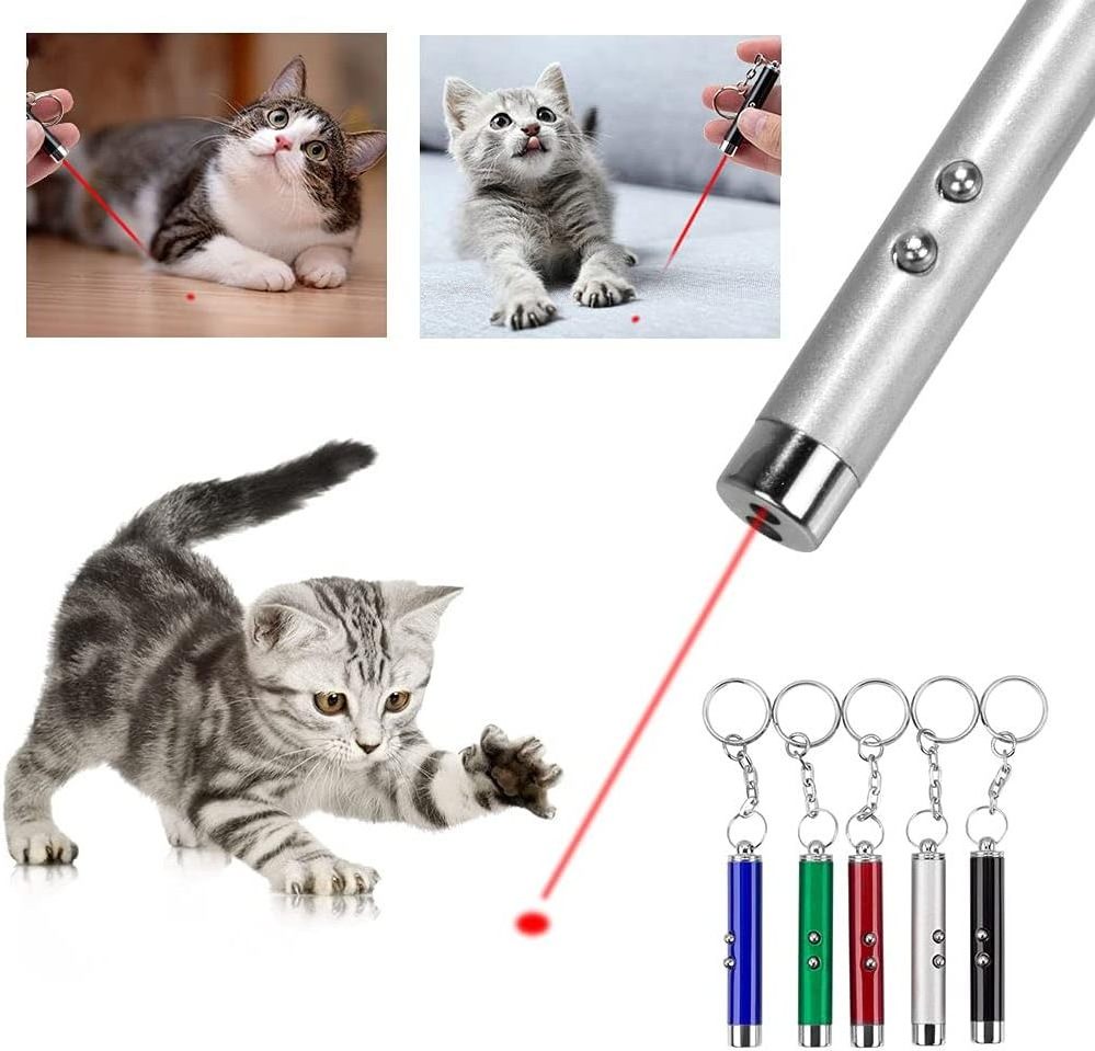 Cheap 2-in-1 Red Laser Light LED Pointer Pen White Flashlight Torch Cat Interactive Training Pen without Battery