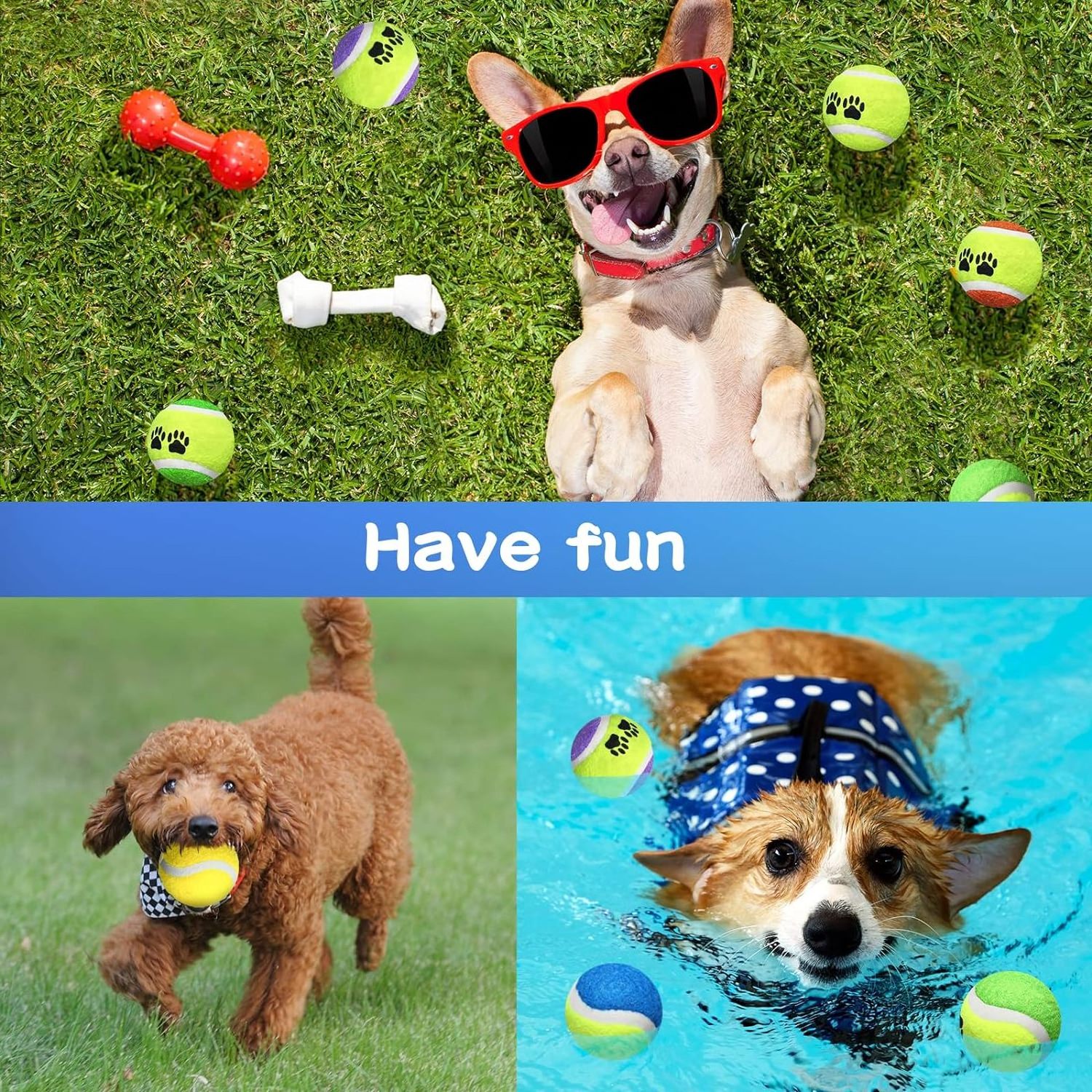 Wholesale Pet Outdoor Indoor Playing Rubber Dog Tennis Balls for Aggressive Chewers Durable Teething Chew Toys