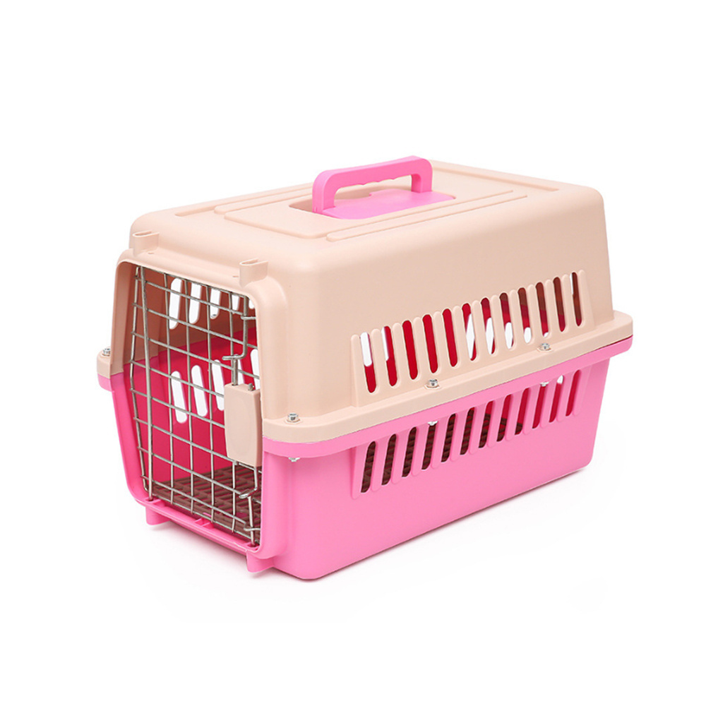 High Quality Collapsible Outdoor Airline Approved Travel Unbroken Commercial Flight Plastic Color Dog Cages Crates