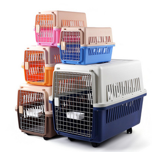 High Quality Collapsible Outdoor Airline Approved Travel Unbroken Commercial Flight Plastic Color Dog Cages Crates