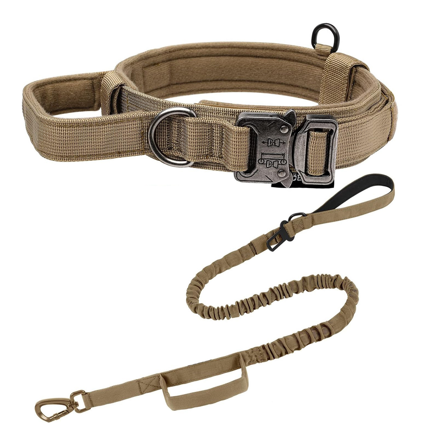 Amazon Hot Sale Tactical Adjustable Nylon Dog Collars with Handle and Heavy Duty Metal Buckle for Medium and Large