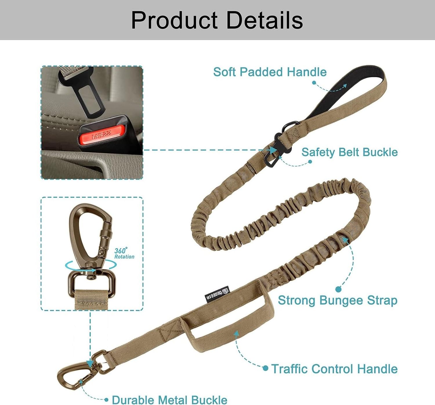 Amazon Hot Sale Tactical Adjustable Nylon Dog Collars with Handle and Heavy Duty Metal Buckle for Medium and Large