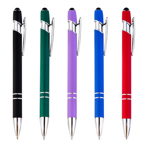 alpha soft touch pen with stylus, promotional stylus metal pen with logo, Stylus Touch Screen pen