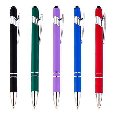 alpha soft touch pen with stylus, promotional stylus metal pen with logo, Stylus Touch Screen pen