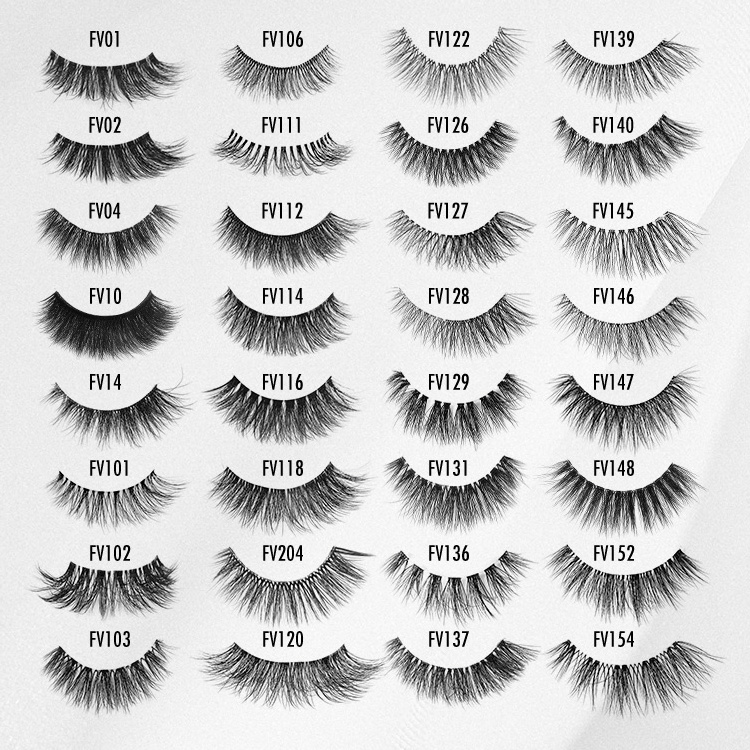 Hollyren Vegan Cruelty Free Clear Band Strip Mink Lashes 3d Natural False Eyelash Wholesale Synthetic Fluffy Eyelashes With Box