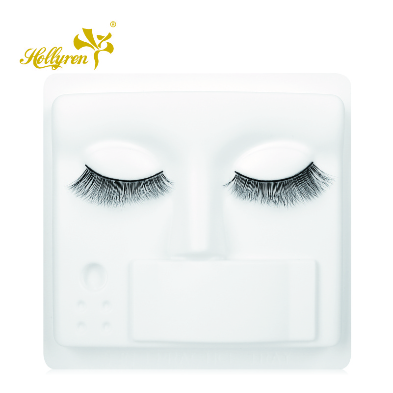 Portable Eyelash Extension Training Plastic Mannequin Head Human Face 3 In 1 Practice Lash Tray