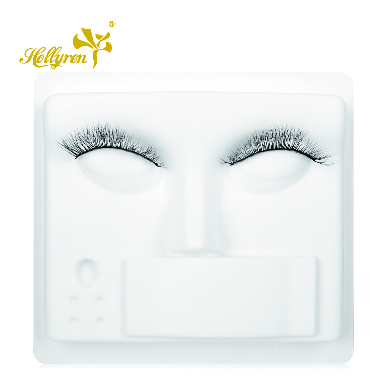 Portable Eyelash Extension Training Plastic Mannequin Head Human Face 3 In 1 Practice Lash Tray