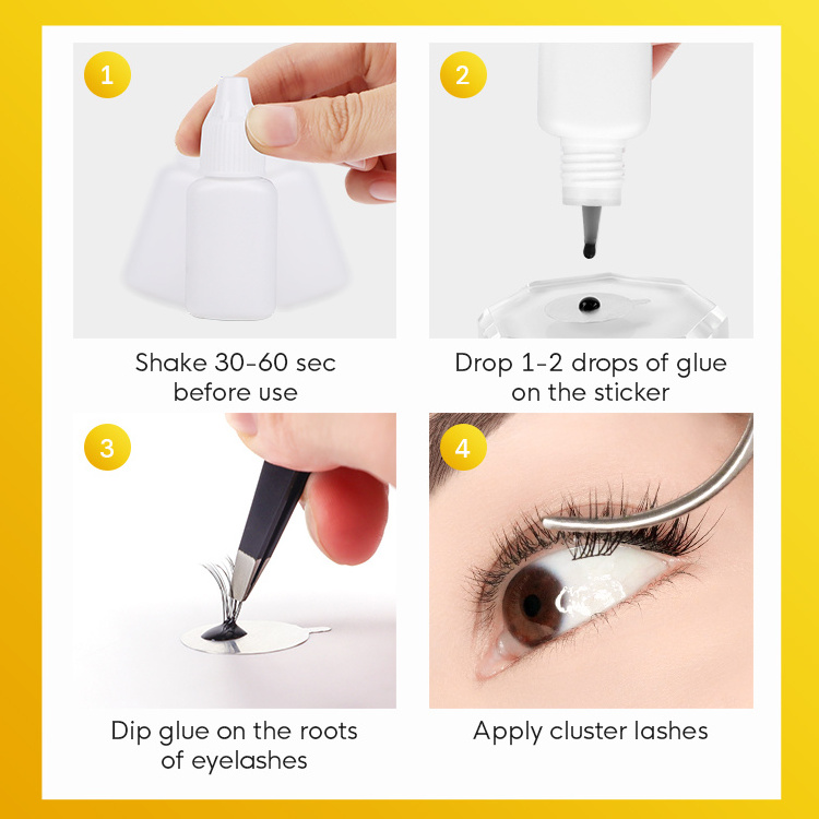 Waterproof Korean Eyelash Glue Long Lasting Fast Drying Eyelash Extension Glue Super Bonding Professional Lash Adhesive Glue