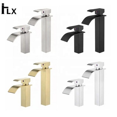 High Quality Stainless Steel Single Handle Taps One Hole Waterfall Mixer Sinks Faucets Face Bathroom Wash Basin Faucet