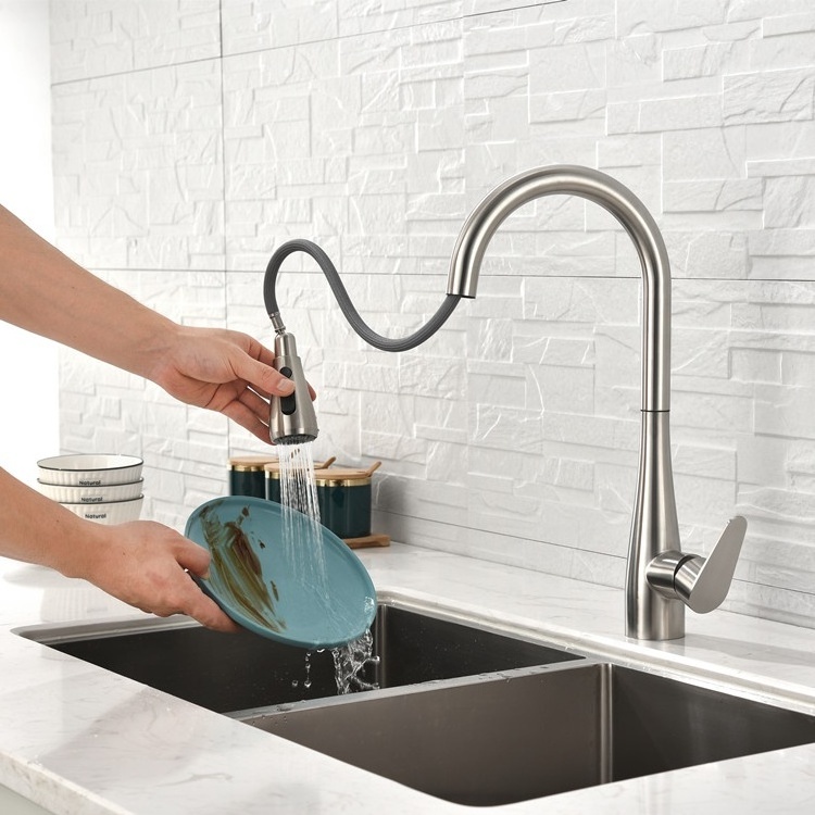 Taps Manufacturer Kitchen Tap Single Handle Pull Down Kitchen Faucets Mixer Tap Hot and Cold Water Pull Out Kitchen Faucet