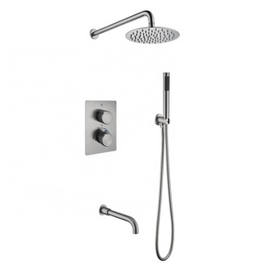 Thermostatic hot selling 304 stainless steel wall mounted hot and cold mixer bathroom shower set faucet