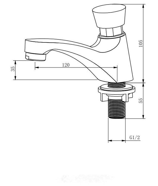 Public Hotel Toilet Wc Use Durable Stainless Steel Water Saving Self Closing Push Basin Pillar Time Delay Tap Faucet